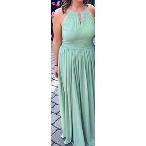 Bill Levkoff sage formal bridesmaid dress